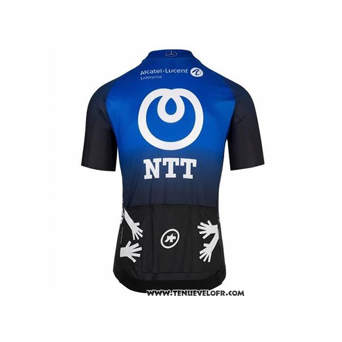 2020 Maillot Ciclismo NTT Pro Cycling Bleu Noir Manches Courtes et Cuissard